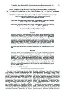 Nietschke et al.: Potential for Scirtothrips dorsalis Establishment in US  79 CLIMATOLOGICAL POTENTIAL FOR SCIRTOTHRIPS DORSALIS (THYSANOPTERA: THRIPIDAE) ESTABLISHMENT IN THE UNITED STATES