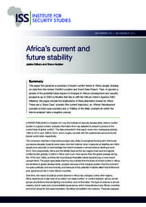 ISS PAPER 274 | NOVEMBERAfrica’s current and future stability Jakkie Cilliers and Steve Hedden