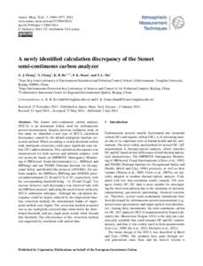 Atmos. Meas. Tech., 7, 1969–1977, 2014 www.atmos-meas-tech.netdoi:amt © Author(sCC Attribution 3.0 License.  A newly identified calculation discrepancy of the Sunset