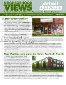 NEIGHBORHOOD  VIEWS The Newsletter of the Detroit Shoreway Community Development Organization The Gordon Square Arcade • 6516 Detroit Avenue, Suite 1 • Cleveland, Ohio 44102 •  • www.detroitshoreway.o