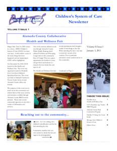 Children’s System of Care Newsletter Volume II Issue 1 Alameda County Collaborative Health and Wellness Fair