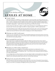 lexiles at home/fact sheet