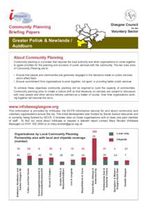 Glasgow Council  Community Planning Briefing Papers  for the