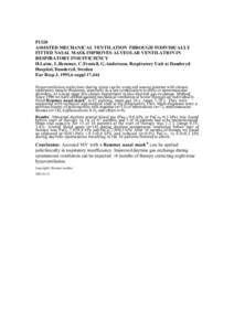 P1320 ASSISTED MECHANICAL VENTILATION THROUGH INDIVIDUALLY FITTED NASAL MASK IMPROVES ALVEOLAR VENTILATION IN RESPIRATORY INSUFFICIENCY H.Laine, L.Remmer, C.Frostell, G.Andersson. Respiratory Unit at Danderyd Hospital, D