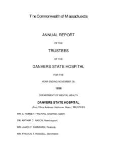 The Commonwealth of Massachusetts  ANNUAL REPORT OF THE  TRUSTEES