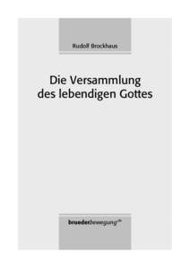 Rudolf Brockhaus  Die Versammlung