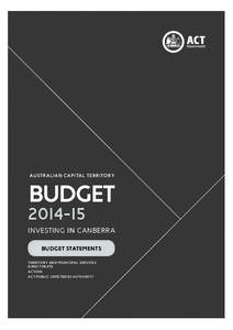 [removed]Territory and Municipal Services Directorate Budget Statement