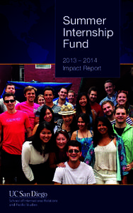 Summer Internship Fund 2013 – 2014 Impact Report