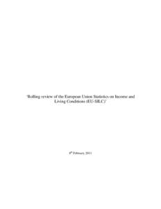 ‘Rolling review of the European Union Statistics on Income and Living Conditions (EU-SILC)’