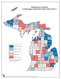 Population Growth in Michigan Counties: April[removed]KEWEENAW  HOUGHTON