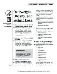 Overweight, Obesity, and Weight Loss