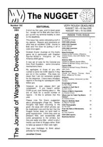 Number 192 August 2005 EDITORIAL End of my first year, and it’s been great