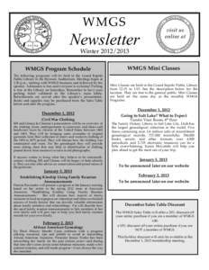 WMGS  Newsletter Winter[removed]WMGS Mini Classes