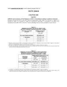 Matter underlined and bold italic is new to reference standard ASCE[removed]RCNY §[removed]CHAPTER 3600 Appendices §[removed]American Society of Civil Engineers (“ASCE”) 24 amendments relating to mandatory freeboard.