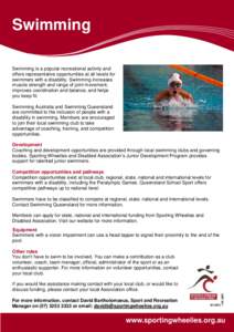 SWI-008 Swimming Factsheet