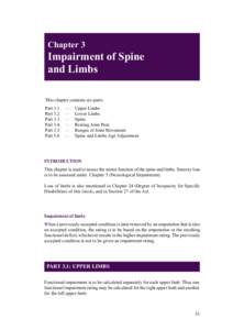 Chapter 3  Impairment of Spine and Limbs This chapter contains six parts: Part 3.1