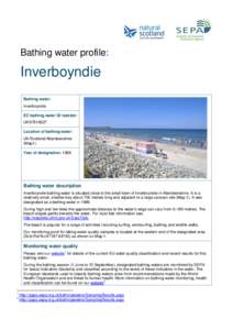 Bathing water profile:  Inverboyndie Bathing water: Inverboyndie EC bathing water ID number: