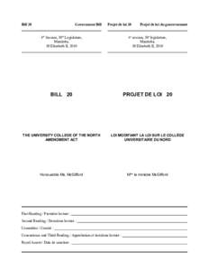 Bill 20  Government Bill Projet de loi 20