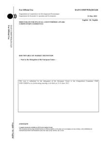 Relevant market / Small but significant and non-transitory increase in price / Monopoly / Industrial organization / Merger control / Supply and demand / Market power / Demand / Article 101 of the Treaty on the Functioning of the European Union / Economics / Competition law / Business