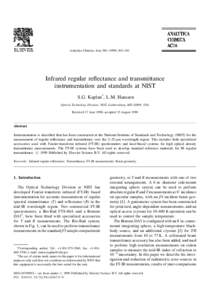 Science / Spectrophotometry / Integrating sphere / Transmittance / Infrared / Absorbance / Monochromator / Fourier transform spectroscopy / Measuring instrument / Spectroscopy / Electromagnetic radiation / Scientific method