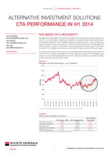 alternativeedge™ snapshot  18 july 2014 alternative investment solutions cta performance in h1 2014