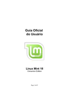 Guia Oficial do Usuário Linux Mint 18 Cinnamon Edition