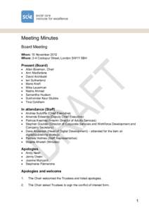 SCIE Board - Minutes for 15 November 2012