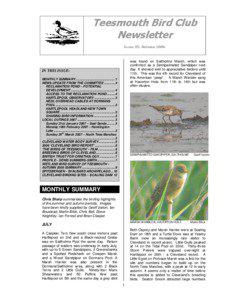 Teesmouth Bird Club Newsletter Issue 35. Autumn 2006