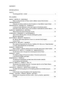 CONTENTS REVIEW ARTICLE SALES J. The endangered kiwi: a review .............................................................................................. 1 FULL PAPERS BARJA I., MIGUEL F.J., BÁRCENA F.