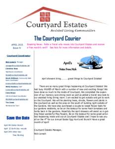 At Hawthorne Crossing  The Courtyard Courier APRIL 2015 Issue lV