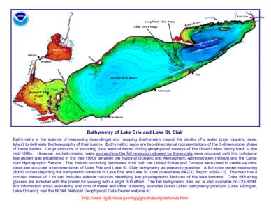 Bathymetry of Lake Erie and Lake St. Clair