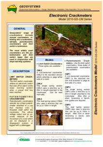 GEOSYSTEMS Geotechnical Instrumentation — Design, Manufacture, Installation, Data Acquisition, On-Line Monitoring Electronic Crackmeters Model 3210-GS-CM Series