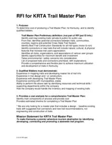 RFI for KRTA Trail Master Plan
