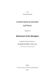 1907 WESTERN AUSTRALIA EFFORTS MADE BY WESTERN AUSTRALIA TOWARDS THE