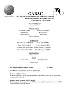 GABAC Meeting Minutes November 4, 2013 Richard J. Berry, Mayor  GABAC