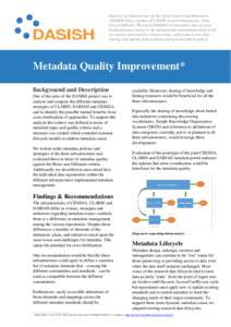 Metadata / Knowledge representation / Technical communication / European Strategy Forum on Research Infrastructures / Digital preservation / Information / Data / Data management