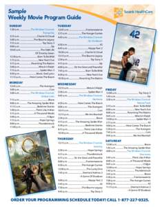 Sample Weekly Movie Program Guide Sunday Tuesday