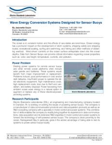 R  Wave Energy Conversion Systems Designed for Sensor Buoys Telephone: [removed]Fax: [removed]E-mail: [removed]