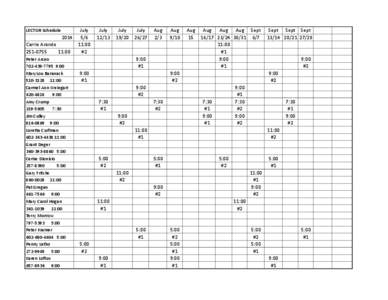 LECTOR Schedule[removed]Carrie Arando[removed]:00