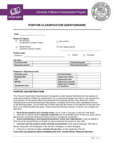 Position Classification Questionnaire  |  UM System