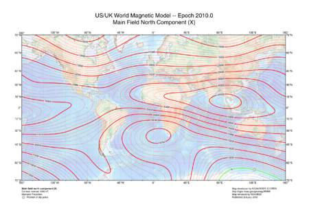 US/UK World Magnetic Model -- Epoch[removed]Main Field North Component (X) 135°W 180° 70°N