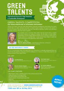 Green Talents Competition for young researchers in Sustainable Development