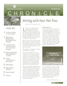 SEPTEMBER[removed]Driving with Four Flat Tires by Penney Cowan, Executive Director, ACPA  INSIDE