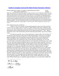Southern Campaign American Revolution Pension Statements & Rosters Pension application of James V. Logsdon (Logsden)[Logston] S30547 Transcribed by Will Graves f33VA[removed]