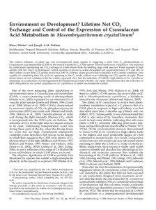 Environment or Development? Lifetime Net CO2 Exchange and Control of the Expression of Crassulacean Acid Metabolism in Mesembryanthemum crystallinum1