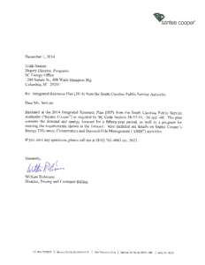 South Carolina Public Service Authority (Santee Cooper) INTEGRATED RESOURCE PLAN November 2014