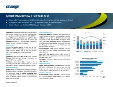 Microsoft Word - Dealogic M&A Press Release - Full Year[removed]FINAL