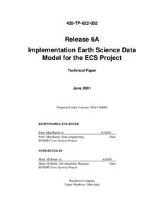 420-TPRelease 6A Implementation Earth Science Data Model for the ECS Project Technical Paper