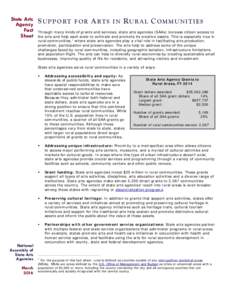 State Arts Agency Fact Sheet  SUPPORT
