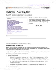 Mac OS X Programming Guidelines[removed]:56 PM Technical: Developer Documentation: Technical Notes